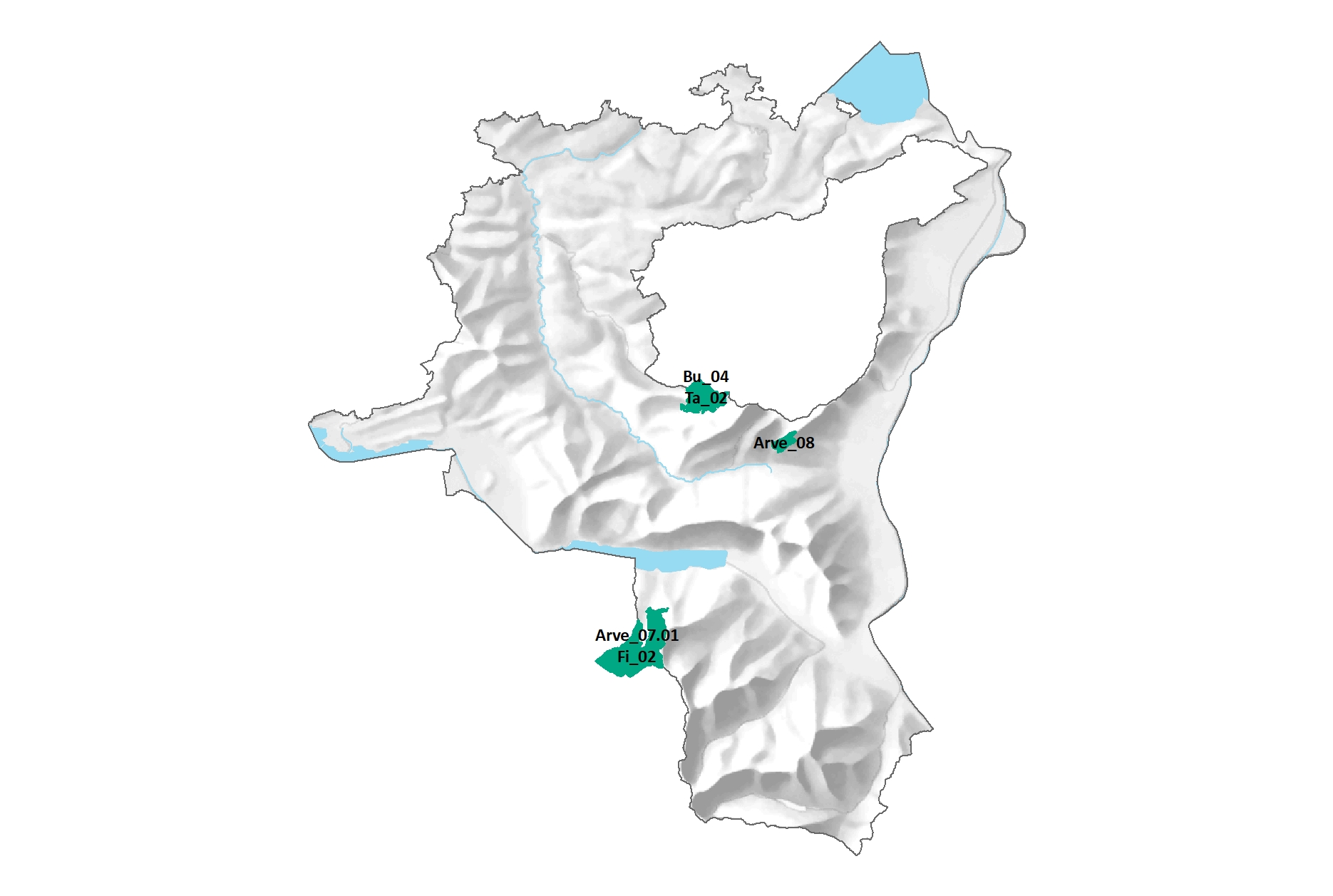 Generhaltungsgebiete im Kanton St. Gallen (Anzahl: 5, Stand 16.11.2023)